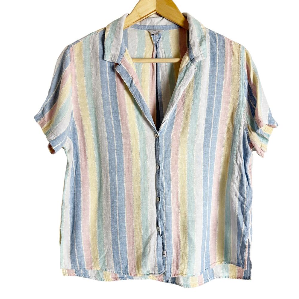 Rails Zuma Jubilee Stripe Linen Blend Short Sleev… - image 2